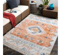 Livabliss Nawel Globale Rectangle Tappeto | Ruggine, Blu navy, Beige | 200x275cm | Patio e Spazio Esterno | Tessuto a Macchina Poliestere