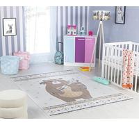 Livabliss Orso Tappeto Bambini Tappeto Bambino Cameretta, Asilo o Sala Giochi, Tappeti per l'area della stanza dei Bambini, Accessori per Camera da Letto dei Bebè, Beige 80x150 cm