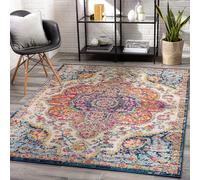 Livabliss Rabat Tappeto Vintage Tappeto Per Soggiorno, Corridoio, Cucina Tappeti Orientale, Classico, leggera Manutenzione Pelo Corto, Ampio 120x170 cm, Fucsia, Terra, Senape, Blu Verde