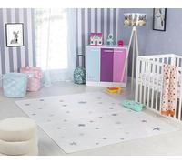 Livabliss Stelle Tappeto Bambini Tappeto Bambino Cameretta, Asilo o Sala Giochi, Tappeti per l'area della stanza dei Bambini, Accessori per Camera da Letto dei Bebè, Crema 80x150 cm