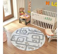 Livabliss Tappeto Road Track Kids Area - 160x160 cm - Crema