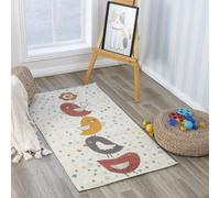 Livabliss Uccelli Tappeto Bambini Tappeto Bambino Cameretta, Asilo o Sala Giochi, Tappeti per l'area della stanza dei Bambini, Accessori per Camera da Letto dei Bebè, Avorio e Multicolour 80x150 cm