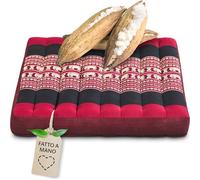 livasia Cuscino coprisedia Grande - 50x50x6cm - Cuscino per Pavimento Indoor/Outdoor, Cuscino Meditazione Yoga, mobili in Pallet, Cuscino impunturato per Sedia e panchina (Rosso/Elefanti)