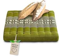 livasia cuscino coprisedia grande - 50x50x6cm - cuscino per pavimento indoor/outdoor, cuscino meditazione yoga, mobili in pallet, cuscino impunturato per sedia e panchina (Verde/Elefanti)