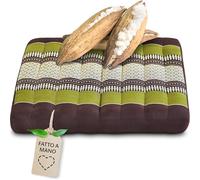 livasia cuscino coprisedia grande - 50x50x6cm - cuscino per pavimento indoor/outdoor, cuscino meditazione yoga, mobili in pallet, cuscino impunturato per sedia e panchina (Marrone/Verde)