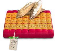 livasia Cuscino coprisedia Grande - 50x50x6cm - Cuscino per Pavimento Indoor/Outdoor, Cuscino Meditazione Yoga, mobili in Pallet, Cuscino impunturato per Sedia e panchina (Rosso/Giallo)