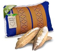 livasia Cuscino per Sofa - 22x33x13cm - Cuscino per Il Collo, Cuscino per Divano, Cuscino da Viaggio con kapok, bracciolo per mobili in Pallet, Giardino Balcone, Fatto a Mano (Blu/Giallo)