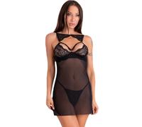 Livco corsetti fashion - krolina lc 90734 chemise + perizoma nero l/xl