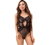 Livco corsetti fashion - paula lc 20209 body con decori in pizzo nero l/xl