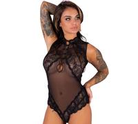 Livco Corsetti Sagen LC 90694 - Body Sensuale in Rete e Pizzo S/M Nero