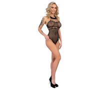 Livco Orvina - body a rete nero con collo allacciato a pois - Taglie S-L