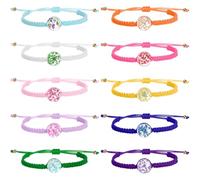 Livdouyu 10 braccialetti dell'amicizia per bambini e bambine, intrecciati, con fiori colorati, regolabili, pensierini per donne e adolescenti