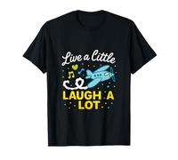 Live a Little Laugh a Lot Progettazione Grafica dell'aeroplano Maglietta