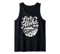 Live Aloha Shaka Surf Wave Ibisco Hawaii Diamondhead Art Canotta