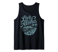 Live Aloha Shaka Surf Wave Ibisco Hawaii Diamondhead Art Canotta