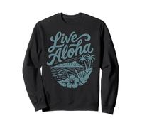 Live Aloha Shaka Surf Wave Ibisco Hawaii Diamondhead Art Felpa