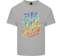 Live Con Orgoglio LGBT Gay Pride Uomo Cotone T-Shirt Tee Top