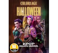 Livʀe de Coloʀiage KP0P: Livre de coloriage K-pop Halloween | Idoles et démons sous la lune | Ambiance sombre et mystique