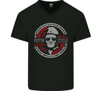 Live Fast Die Old Motociclista Uomo Scollo A V Cotone T-Shirt