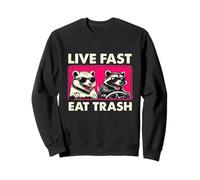 Live-Fast Mangia Trash Guida Auto Raccoon Vivere La Vita Felpa