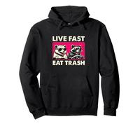 Live-Fast Mangia Trash Guida Auto Raccoon Vivere La Vita Felpa con Cappuccio