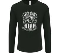 Live Fast Ride Motorbike Motorcycle Biker Uomo Long Sleeve T-Shirt