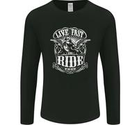 Live Fast Ride Motorbike Motorcycle Biker Uomo Long Sleeve T-Shirt
