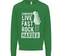 Live Fast Rock più Difficile Chitarra & Rotolo Musica Bambini Felpa Maglione