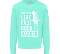Live Fast Rock più Difficile Chitarra & Rotolo Musica Bambini Felpa Maglione