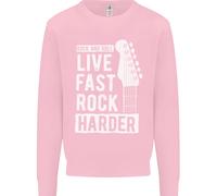 Live Fast Rock più Difficile Chitarra & Rotolo Musica Bambini Felpa Maglione