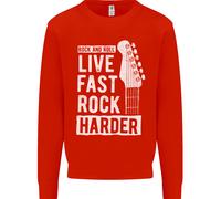 Live Fast Rock più Difficile Chitarra & Rotolo Musica Bambini Felpa Maglione