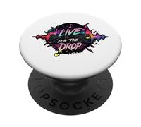 Live For The Drop EDM DJ Music Producer Rave Party Design PopSockets PopGrip Adesivo