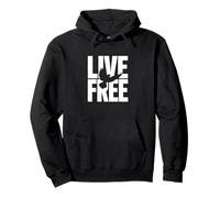 Live Free Vivere Libero Freedom Felpa con Cappuccio