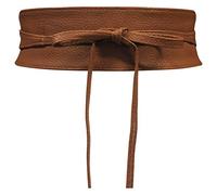 Live It Style It Cintura da donna Obi Cintura larga in pizzo Cintura in ecopelle Cinch Tie up Taglia unica Boho (Pelle Marrone)