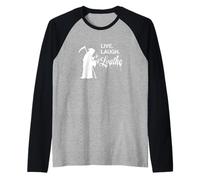 Live Laugh Detesta Il Detto Sarcastico per i cinici Maglia con Maniche Raglan