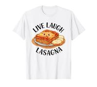 Live Laugh Lasagne Divertente Cibo Italiano Kawaii Amante della Pasta Maglietta