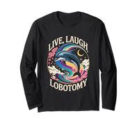 Live Laugh Lobotomia Sarcastico Adulto Bavaglio Umorismo Uomini Donne Maglia a Manica