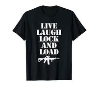 Live Laugh Lock & Load T-Shirt Funny Cool Gun Owner Guns Maglietta