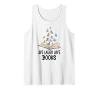 Live Laugh & Love Books Reading Butterfly Book Lover Bookish Canotta