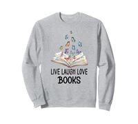 Live Laugh & Love Books Reading Butterfly Book Lover Bookish Felpa