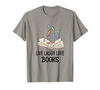 Live Laugh & Love Books Reading Butterfly Book Lover Bookish Maglietta