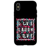Live Laugh Love Inspiration Cool Motivational Floral Quotes Custodia per iPhone X/XS
