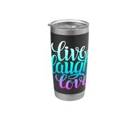 Live Laugh Love Tee shirts, Inspiration Cool Quotes Graphic Bicchiere termico in acciaio inox doppia parete