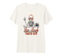 Live Laugh Toaster Bath Funny Skeleton Men Women Maglietta Premium