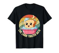 Live Laugh Toaster Bath Meme Retro Kawaii Bread Toast Maglietta
