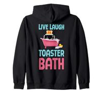 Live Laugh - Tostapane da bagno, divertente, carino, Kawaii, rosa Felpa con Cappuccio