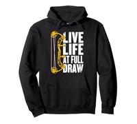 Live Life At Full Draw Bow Caccia Tiro con L'Arco Felpa con Cappuccio