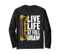 Live Life At Full Draw Bow Caccia Tiro con L'Arco Maglia a Manica