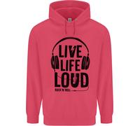 Live Life Loud Rock N Rotolo Chitarra Musica Bambini Felpa con Cappuccio