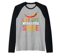 Live Life with A Little Spice Chef Passione culinaria Maglia con Maniche Raglan